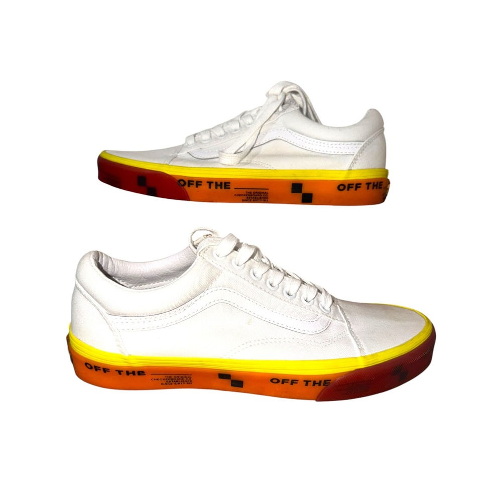 Vans Old Skool Off The Wall Logos White Gradient Sneakers Men's 8.5 Women's 10